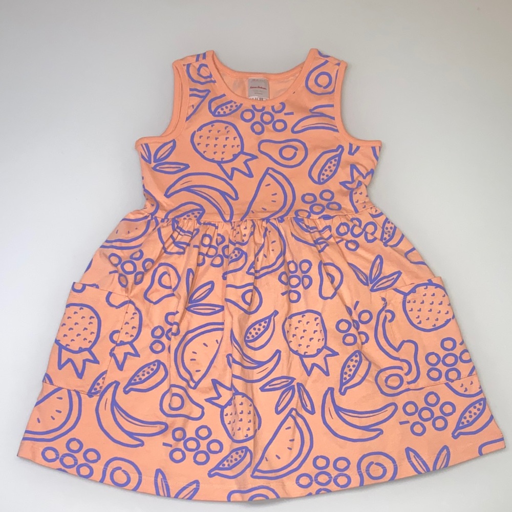 Hanna Andersson Peach Fizz Fruit salad Play dress 6-7